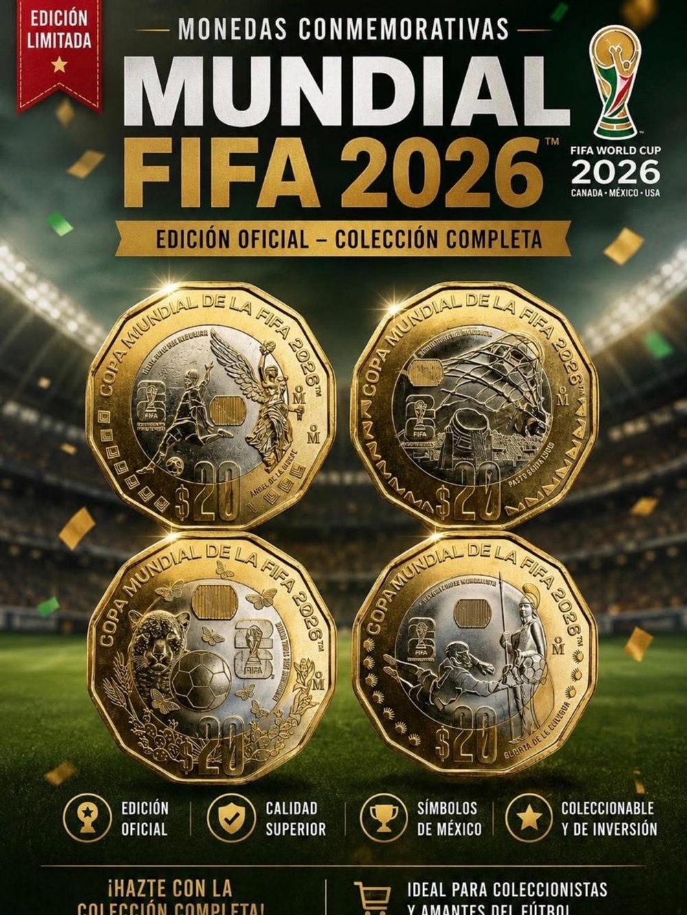 Mundial FIFA 2026 Commemorative Coin Collection - 2 sets 
8 coins